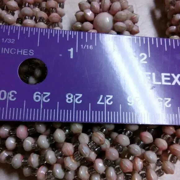 VINTAGE Hong Kong multi strand necklace / earrings set - Picture 7 of 13